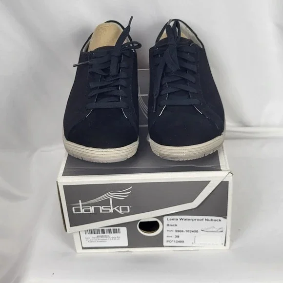 Dansko Women Leela Lace Up Sneakers Casual Flat Fashion Sneaker Black size 